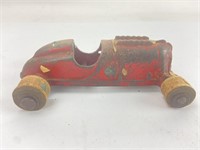 Antique Hubley Cast Iron w/Wooden Wheels Race Car