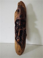 Smoking wizard carving hand carved signed in 86'