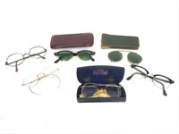 6 Pairs of VIntage Eye Glasses w/Cases