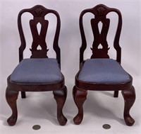 2 doll chairs, Queen Anne style, 13" tall (not