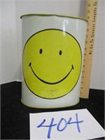 1960'S SMILEY FACE TRASH CAN