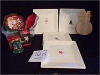 CHRISTMAS SERVING TRAYS & MISC.