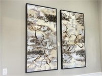 2PC LARGE FRAMED CANVASES