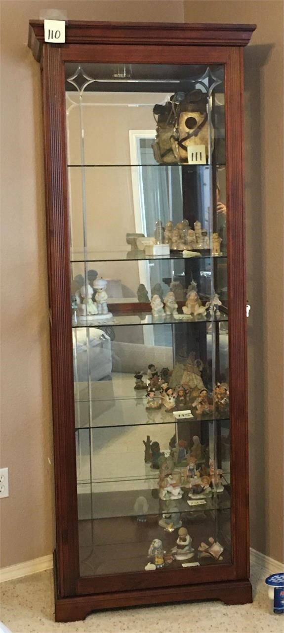 Lighted Curio Cabinet w/2 Way sliding Door