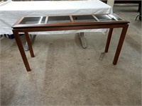 WOODEN & GLASS WINDOW TABLE 52"x15"x26"