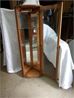 THREE SHELF CORNER CURIO CABINET 56.5"x19"x12"