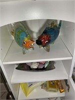 SMALL CABINET WITH ALL CONTENTS INCLUDING FISH AND