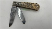 SAM McDOWELL 2 BLADE SCRIMSHAW KNIFE (NEW)