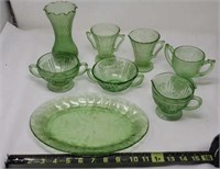 Green Depression Glassware