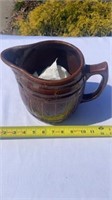 Vintage Dark Brown Beer Barrel Pitcher