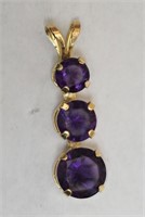 14kt Yellow Gold Amethyst Pendant