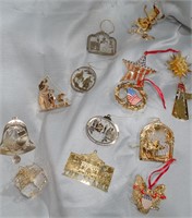 Danbury Mint Gold Christmas Ornament Collection