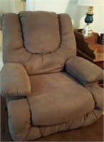Oversized brown faux suede heat & massage recliner
