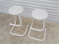 Pair White K700 Paperclip Stools