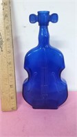 Cobalt Blue Violin Figure Bottle