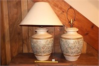 (2) Ceramic lamps; each measure approx. 30 in T