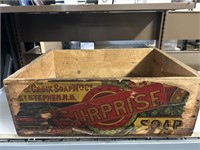 Vintage Sunrise Soap Wood Box 21.5" X 16"