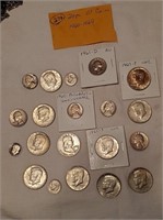20pc US coins 1960 to 1969 most silver