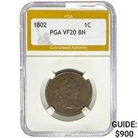 1802 Draped Bust Large Cent PGA VF20 BN