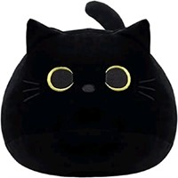 Black Cat Plush Toy 16'' Black Cat Pillow, Soft Pl