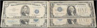 (2) 1928 A $1 "FUNNY BACK" & (2) $5  SILVER CERTS