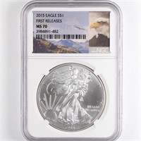 2015 Silver Eagle NGC MS70