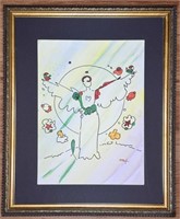 Peter Max "Angel Study" Watercolor On Board