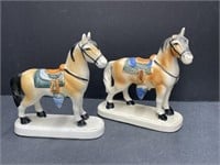 Pair of Horse Figurines (ear chipped off one)
