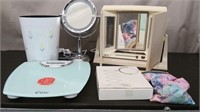 Box Bathroom Items-Scale, 3 Mirrors, Trash Can,