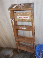 Werner 4’ wooden step ladder, misc. hardware,