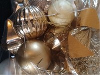 Lot of vintage gold/cream Christmas ornaments