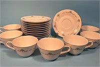 12 Noritake “Royal Roman” Saucers and 7 Tea Cups