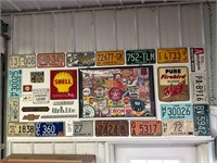 Display Board w/ Signs, License Plates & Emblems