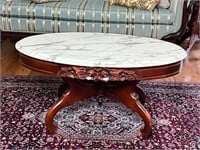 Vintage Victorian carved marble top table