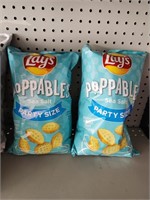 (2) Lays Poppables Sea Salt Party Size Bags