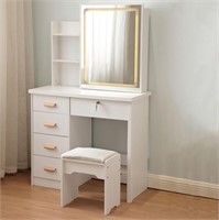 AS IS-Vanity Table for Bedroom,Vanity Desk with Mi