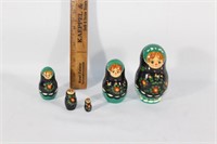 Vintage laquered Russian Nesting dolls set of 5