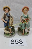 Homco Farmhouse Country Boy & Girl