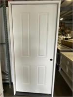 36" LH Fiberglass White 4 Panel Exterior Door