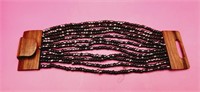 14 Strand Black Beaded Bali Bracelet