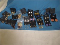 30 Pair Fashion & Costume Jewelry Earrings