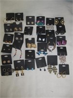 30 Pair Fashion & Costume Jewelry Earrings