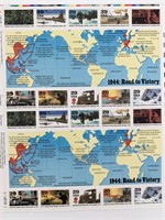 1944 WWII Road to Victory Sheet Collectible Stamp