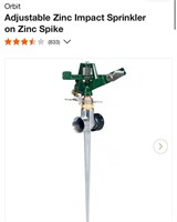 Adjustable Zinc Impact Sprinkler on Zinc Spike