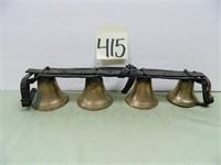 Strand of 4 Brass Shaft Bells