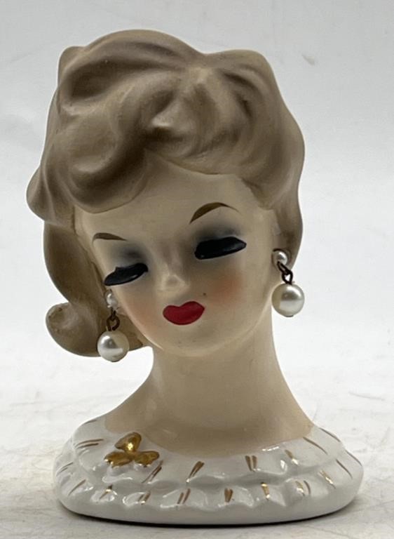 (PQ) Vintage Napco Ware Lady Head Vase 3 3/4