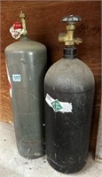 Acetylene and nitrogen tanks