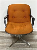 Mid century Steelcase orange swivel chair