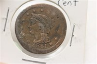 1851 Large Cent