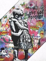 "BANSKY" Graffiti Artist - Canvas Wrap approx. 1